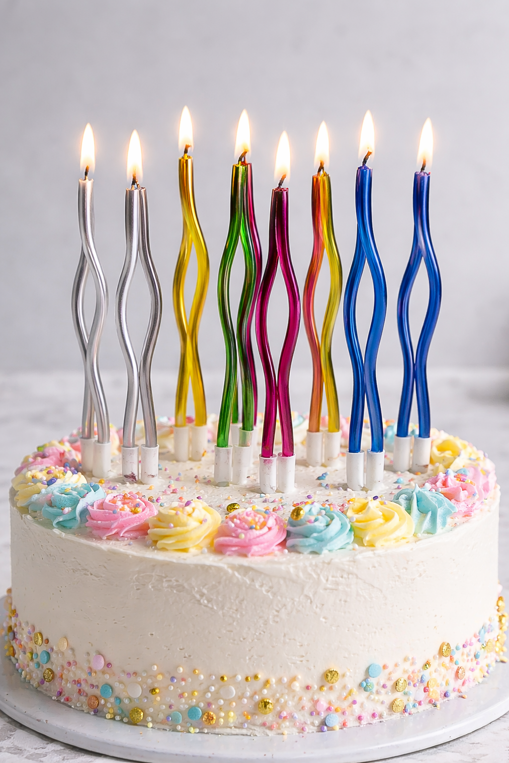 VELAS SLIM DE COLORES METALICO  PARA CUMPLEAÑOS